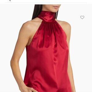 Ramy Brock tie neck top, burgundy size extra small.